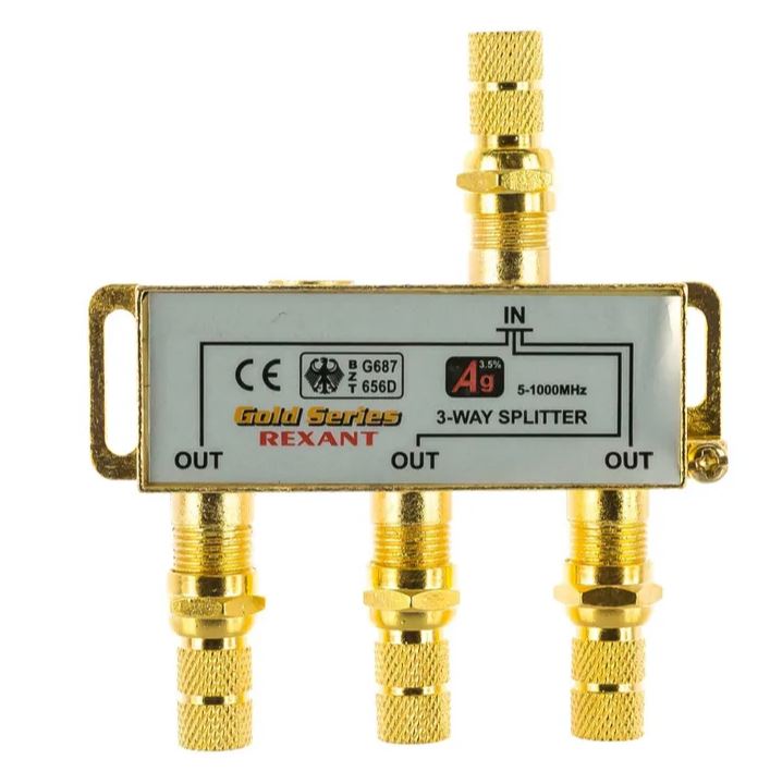 Делитель TV х 3  5-1000 МГц + 4 "F" "BOX"  GOLD  REXANT
