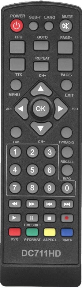 Пульт ДУ D-Color DC711HD ic DVB-T2 selenga HD920, T71D (TVjet RE820HDT2)(GoldstarGS8833HD) dvb t2 dik-dik