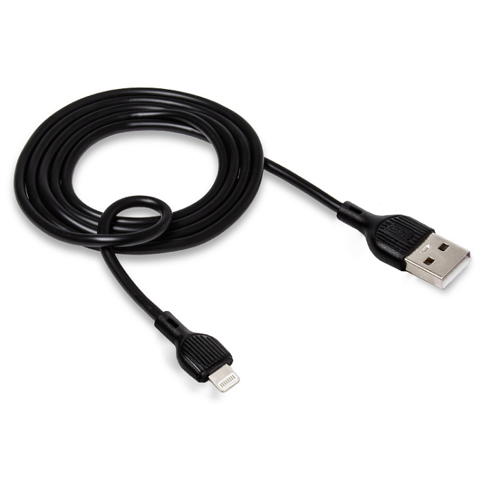 Кабель XO NB200 Lightning - USB (2.1A), 1м, черный