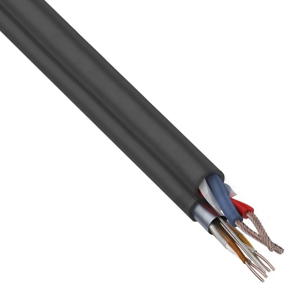 Кабель информационный FTP  REXANT, 2PR Cu, CAT5e + 2*0.75 мм, чёрный, (200м.)