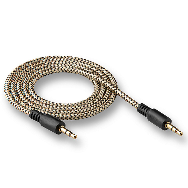 Кабель AUX WALKER WCA-205, 3.5мм, в пакете, золотой