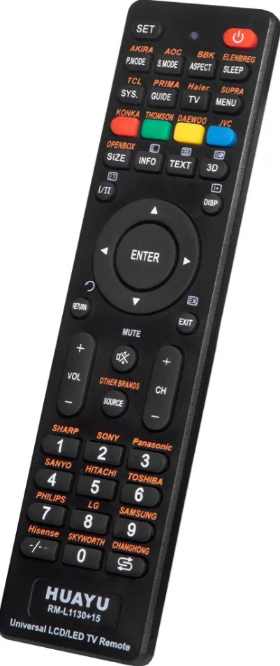 Пульт ДУ Huayu RM-L1130+15 для LCD LED TV ( RM-L1130+8 ver.2024 )