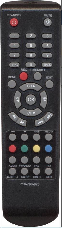 Пульт HUAYU ПДУ-7 (ver.7) для DVB-T2 ресивера ORIEL