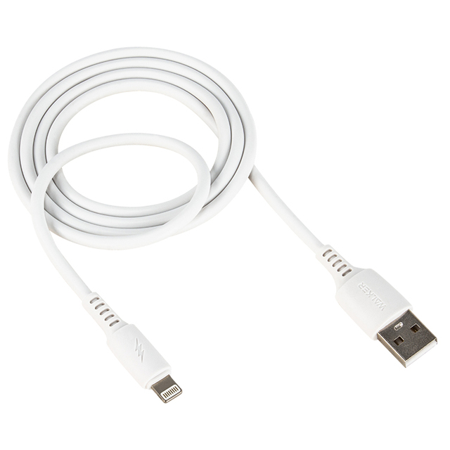 Кабель WALKER C308 Lightning - USB (2.4A), 1м, белый