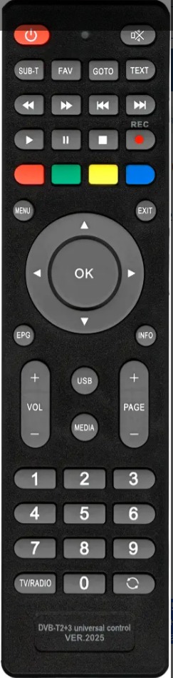 Пульт ДУ для приставок DVB-T2+3 Ver.2025