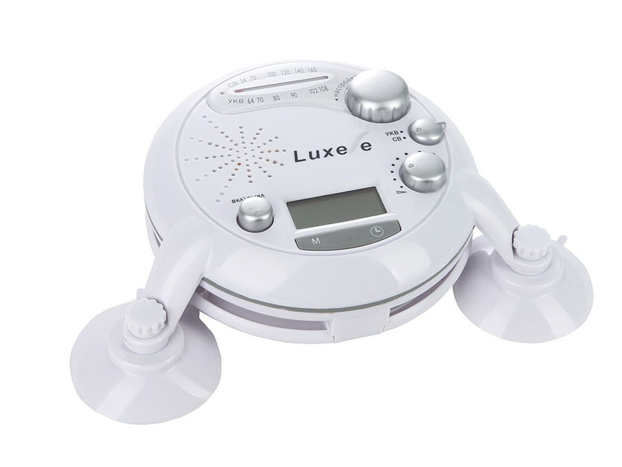Радиоприемник "Luxele РП-116", УКВ 64-108МГц, бат.4*АA, часы, дисплей, полотенце-держат., влагозащ.*