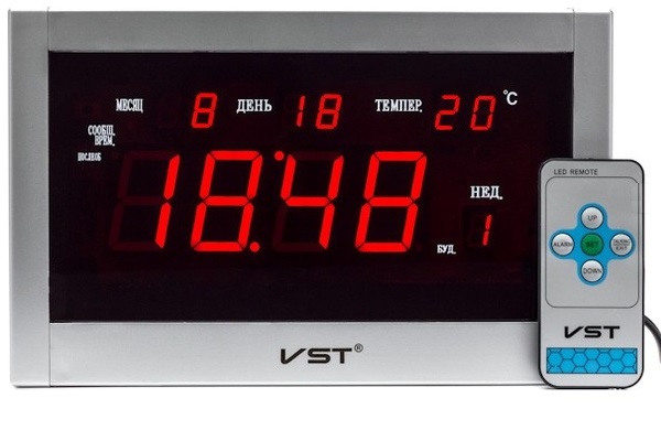 Часы эл. VST771Т-1 крас.цифры+блок+пульт