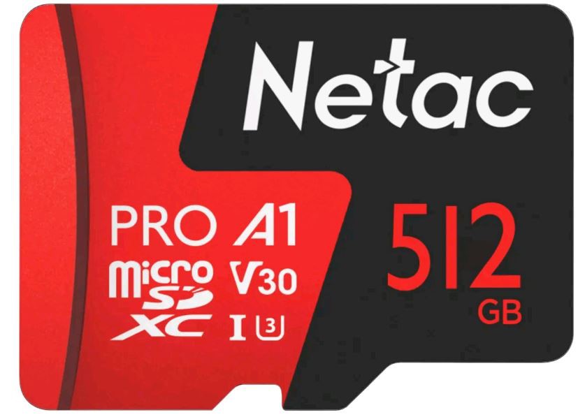Карта памяти micro SDXC 512Gb P500 Extreme PRO Netac (+адаптер SD)