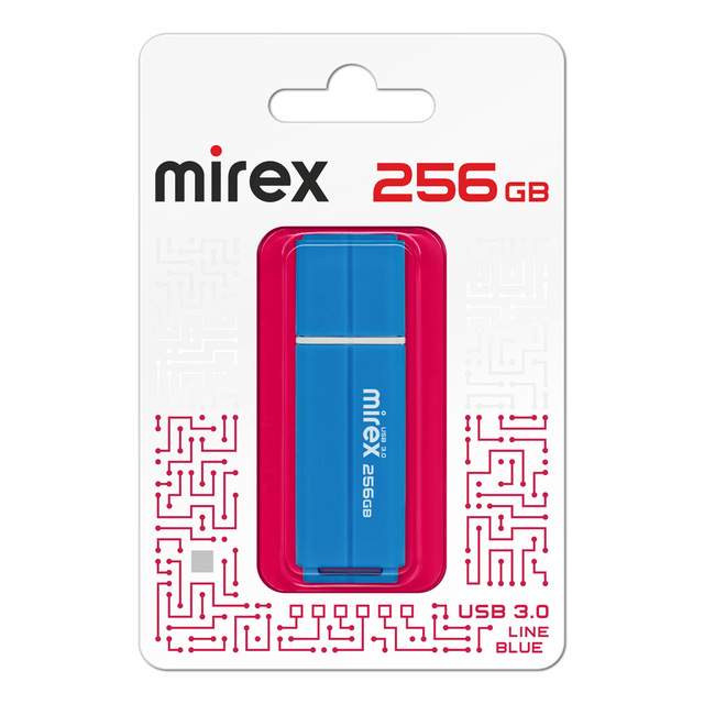 Флешка Mirex LINE 256GB, USB 3.0, синий