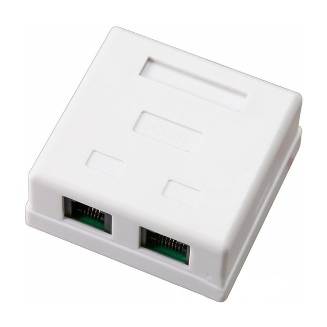 Розетка комбинированная RJ-45(8P-8C) + RJ-11(6P-4C), внешняя  REXANT 