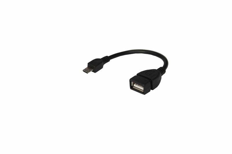 Кабель REXANT OTG microUSB - USB, 0.15 м, черный