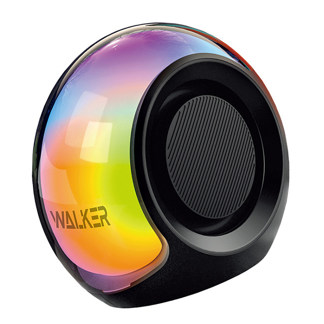 Колонка WALKER WSP-215, Bluetooth, 10Вт*1, стереопара TWS, подсветка, черная