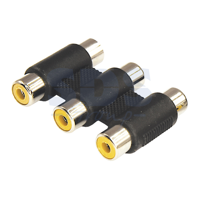 Переходник 3 гнезда RCA - 3 гнезда RCA, тринокль  REXANT