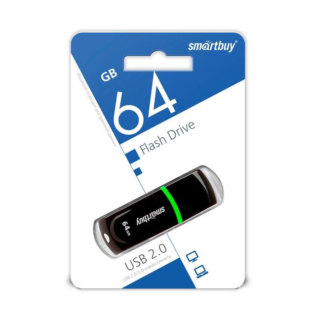 Флешка SMARTBUY PAEAN 64GB, USB 2.0, черный