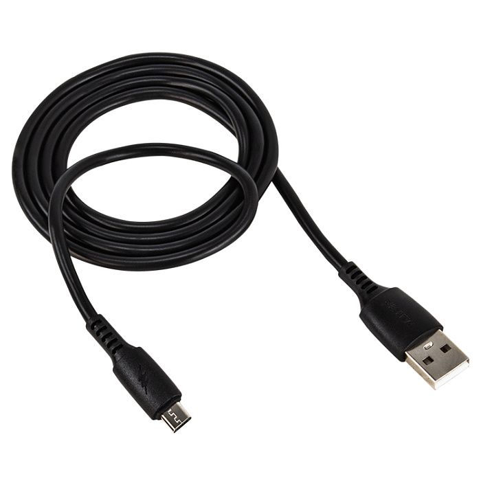 Кабель WALKER C308 Micro USB - USB (2.4A), 1м, черный