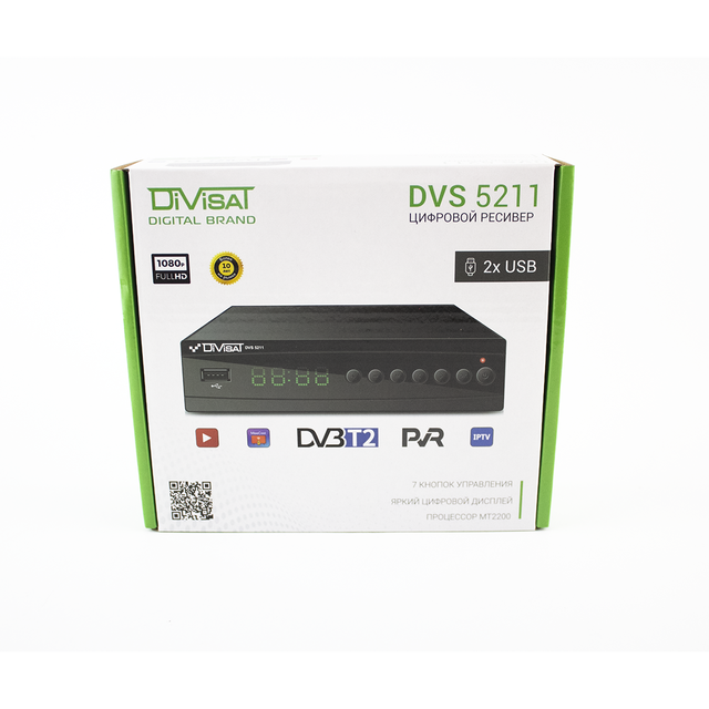 Цифровой приемник DIVISAT DVS-5211 (DVB-T/T2/C) эфирно-кабельный (в коробке 20шт)