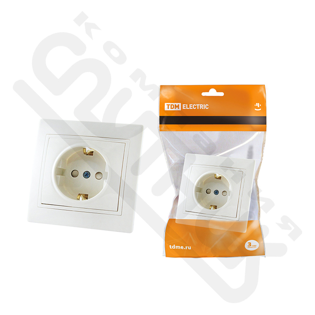 Розетка 2П+З 16А 250В белая "Таймыр" TDM