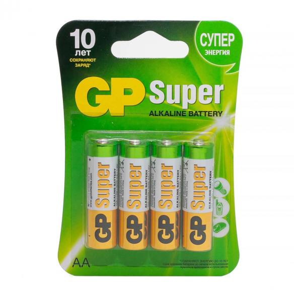 Батарейка GP Super LR6 AA BL4 Alkaline 1.5V (4/40/320)