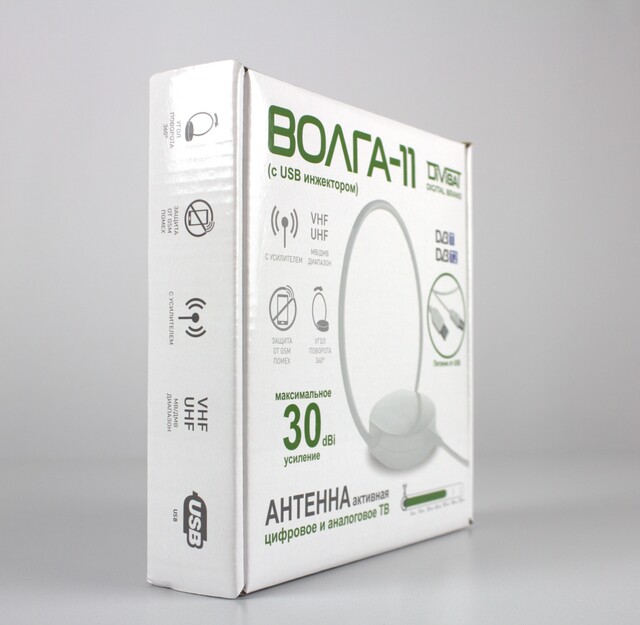 Антенна комнатная DVS-11 USB "Волга" коробка (80)