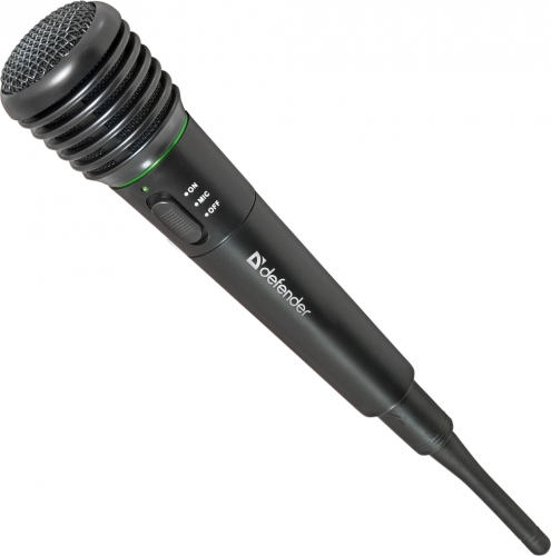 Микрофон караоке DEFENDER MIC-142 беспроводной, радио 87-92 МГц, черный
