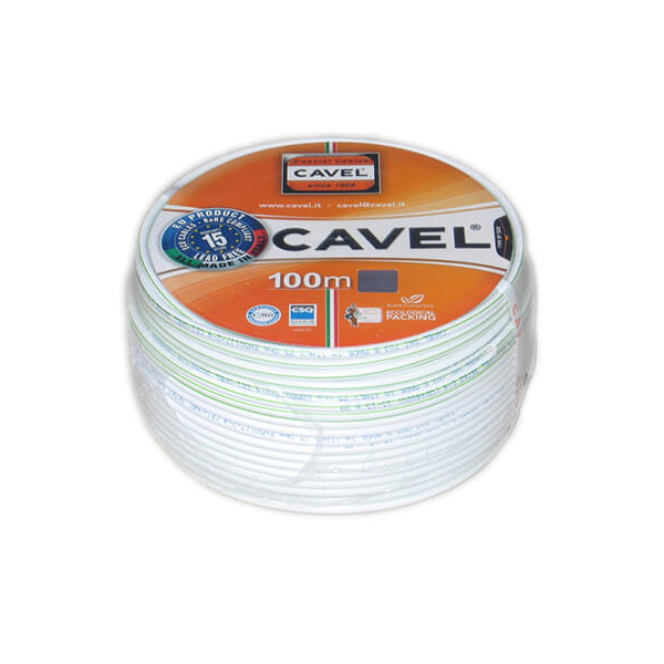 Кабель CAVEL SAT 703 Cu (45%) B_VEC 75 Ом, коаксиальный, белый, (100м.)