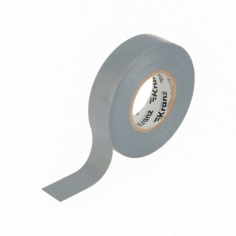 Изолента ПВХ KRANZ профессиональная, 0.18х19 мм, 20 м, серый