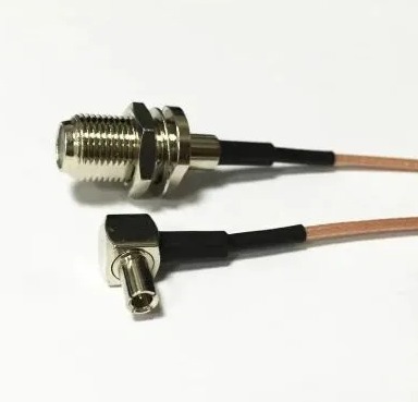 Пигтейл TS9 угол / F-Female длина 15см