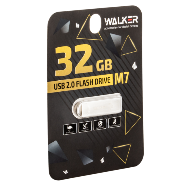 Флешка WALKER M7 32GB, USB 2.0, металл
