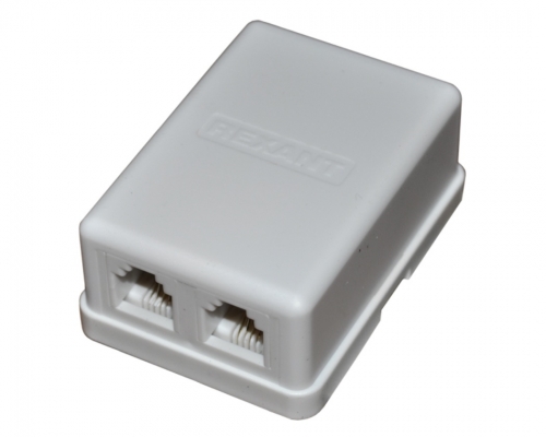 Розетка телефонная 2 гн. RJ-11(6P-2C), внешняя (50 шт/уп)  PROconnect