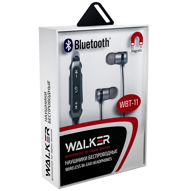 Наушники WALKER Bluetooth WBT-11, серые