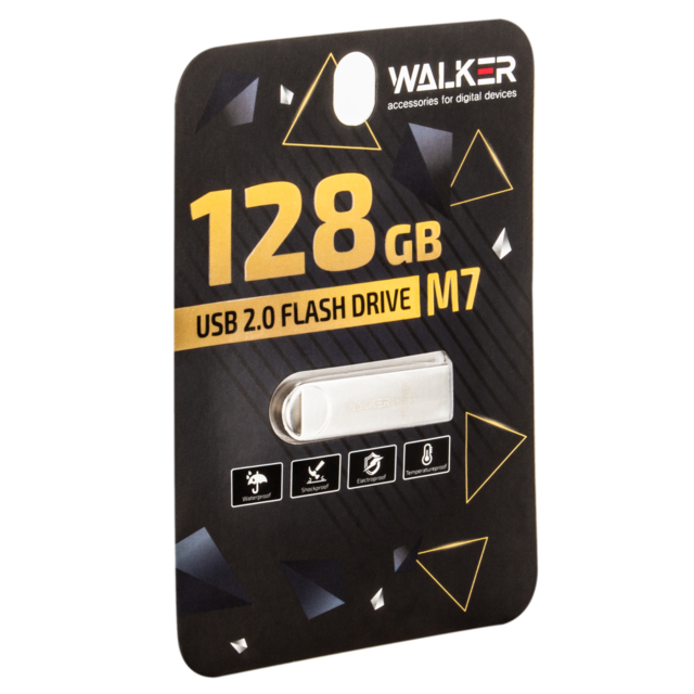 Флешка WALKER M7 128GB, USB 2.0, металл