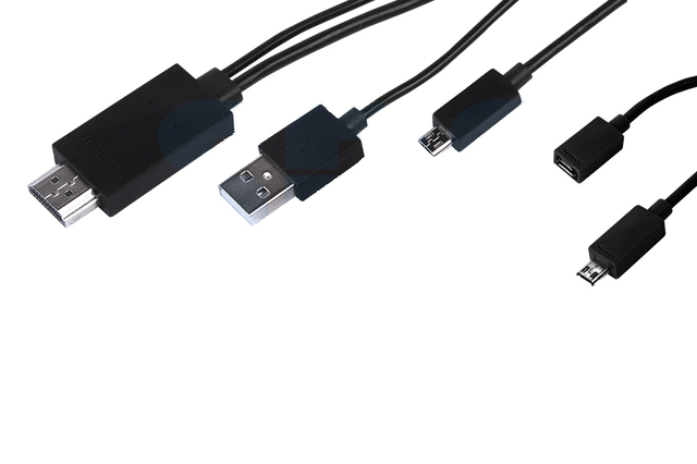 Кабель MHL (HDMI-USB/MicroUSB/MicroUSB 11pin) черный REXANT