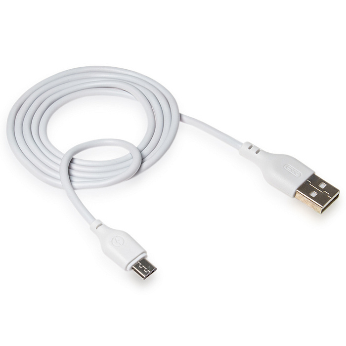 Кабель XO NB103, Micro USB - USB (2.1A) 3в1, 1м, белый, мягкая оплетка