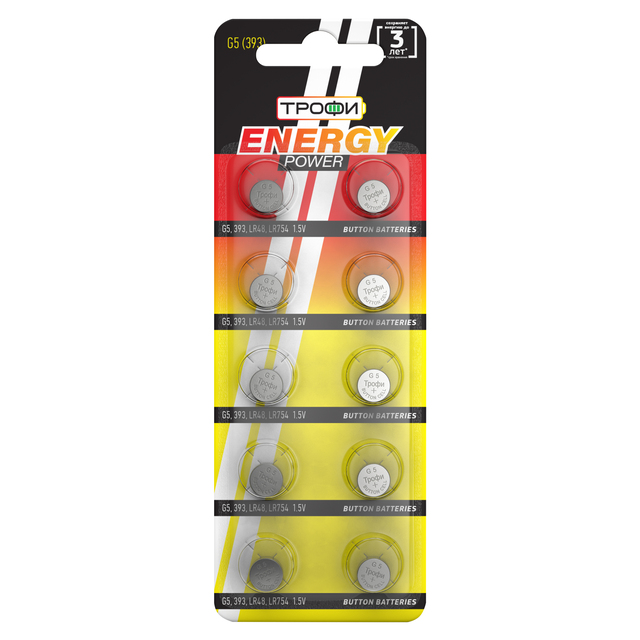 Батарейка Трофи G5/393/LR754/LR48 ENERGY POWER (BL10)