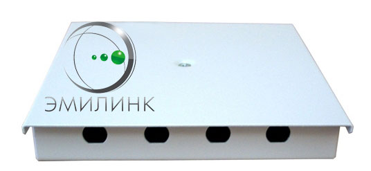 Кросс Распределительный Настенный Микро (с крышкой) до 4 портов FC/ST (с ложементом+сплошная понельнаружная) RAL7035