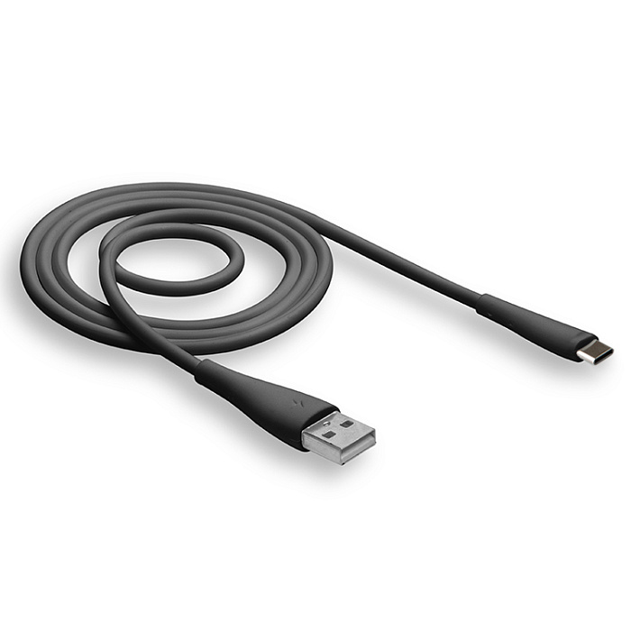Кабель WALKER C305 Type-C - USB (2.1A), 1м, черный