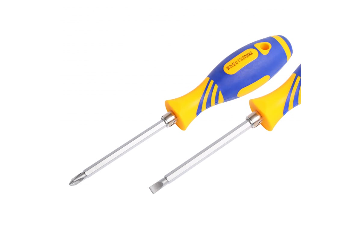 Отвертка комбинированная, двухсторонний стержень 120 мм (Крестовая PH 2, Шлицевая SL 6 мм),  двухком