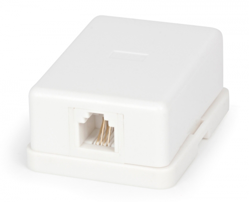 Рoзетка телефонная внешняя, 1 порт RJ-11(6P-2C), категория 3, (50 шт/уп) PROconnect