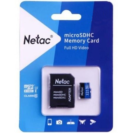 Карта памяти MicroSD 128GB Netac P500 Eco Class 10 UHS-I + SD адаптер