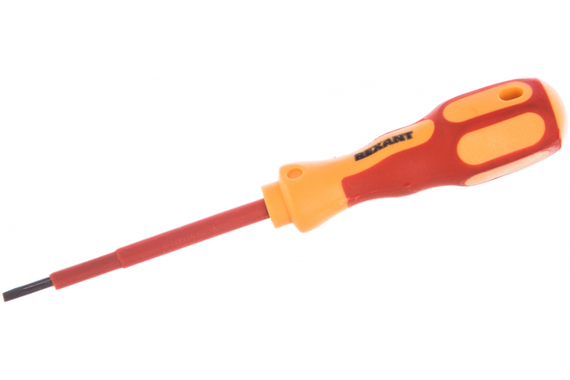Отвертка REXANT шлицевая диэлектрическая SL3 х 75 мм, до 1000 В, двухкомпонентная рукоятка