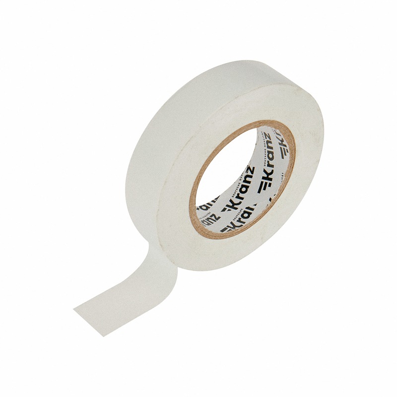 Изолента ПВХ KRANZ 19 мм х 25 м, белый