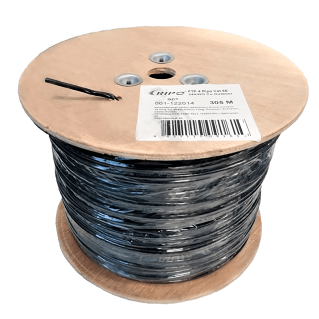 Кабель RIPO FTP 4 PR 24AWG CAT5E  Cu outdoor (0,46) 305 м.