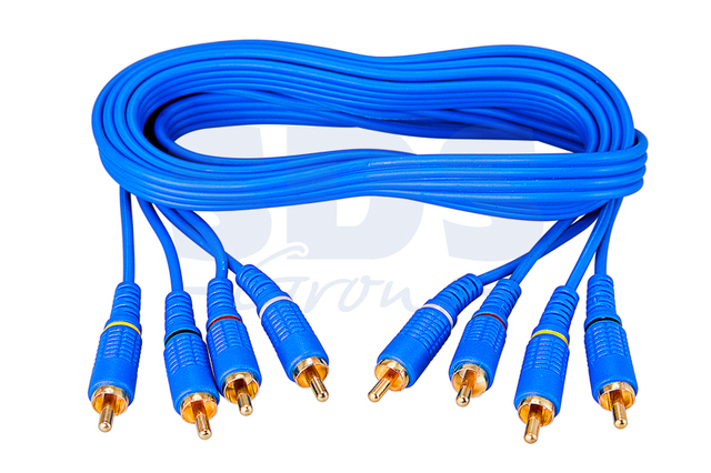 Шнур 4RCA - 4RCA 2м синий REXANT