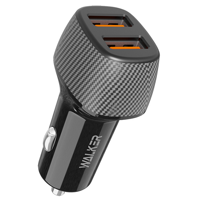 АЗУ  Walker WCR-33 2USB, 36W, быстрый заряд QC 2.0, черное