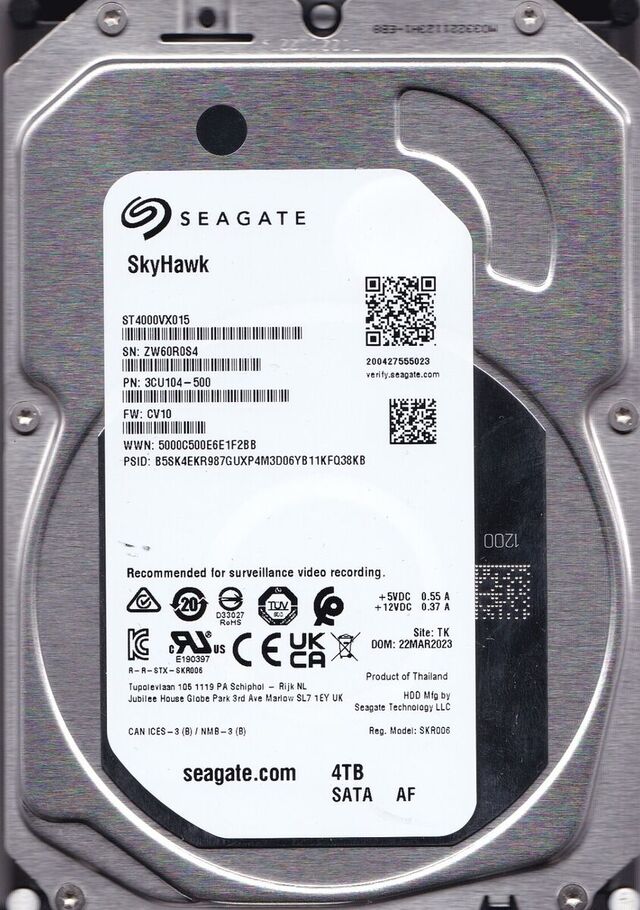 Жесткий диск Seagate Skyhawk ST4000VX015, 4ТБ, HDD, SATA III, 3.5"