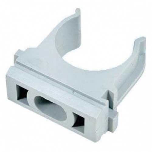 Крепеж-клипса для труб, Ø32 мм, серый, 25 шт./уп.