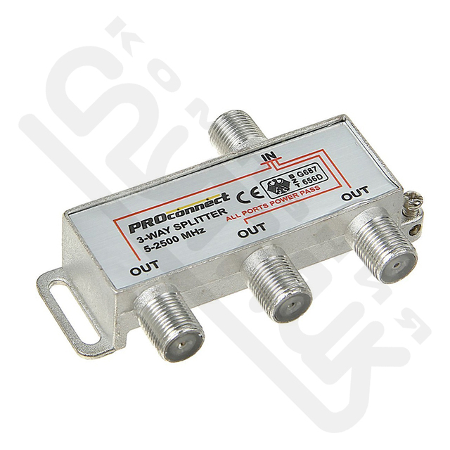 ДЕЛИТЕЛЬ  ТВ х 3 под F разъём 5-2500 МГц "СПУТНИК"   PROCONNECT