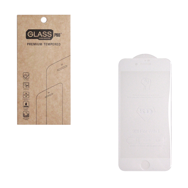 Стекло для i7/ i8 5D белый GLASS PRO (MR)