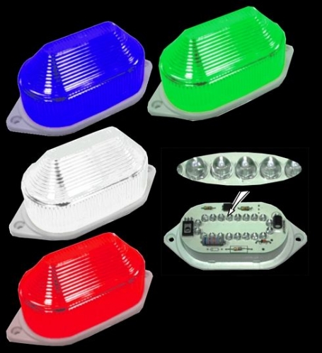 Лампа-строб 220V, 0.5W, накладная, (30 светодиодов)  синяя  NEON-NIGHT