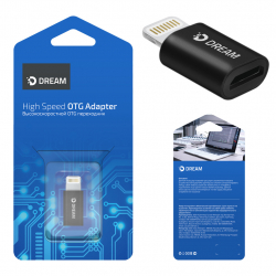 Адаптер OTG DRM-OTG6-01 LIGHTNING - micro USB черный DREAM (на русском)